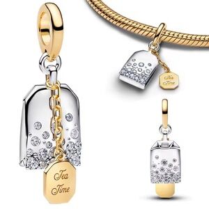 NWOT Bridgerton Tea Bag Dangle Charm Sterling Silver 925